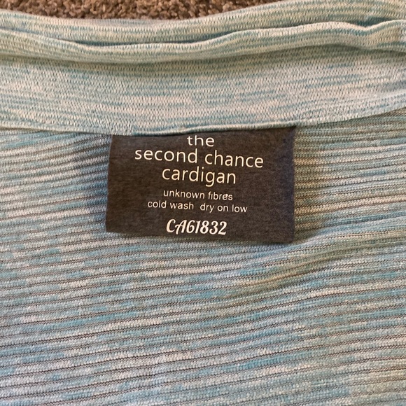Land & Sea West Coast Apparel The Second Chance Cardigan Teal Aqua Shrug Stripes - Picture 4 of 7